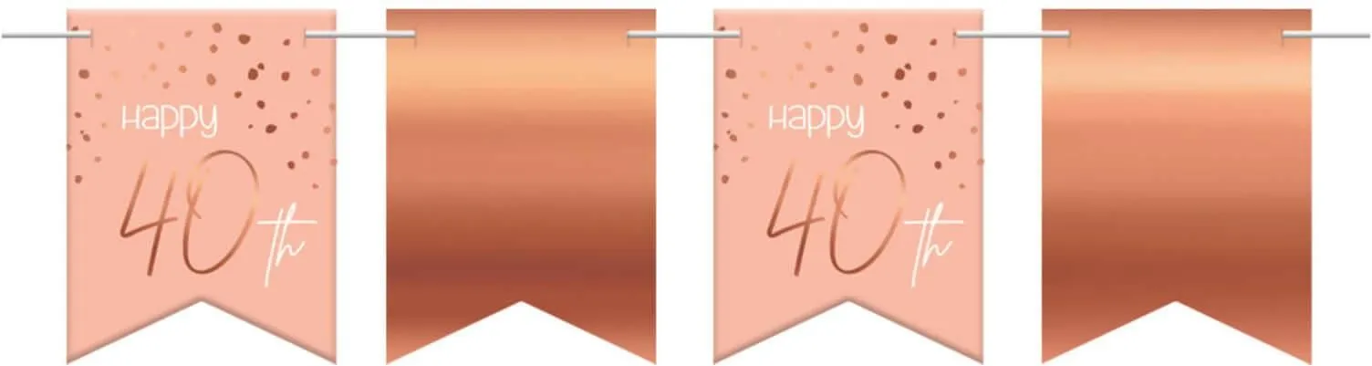 Folat Baner Happy 40Th Różowe Złoto 600Cm 1Szt