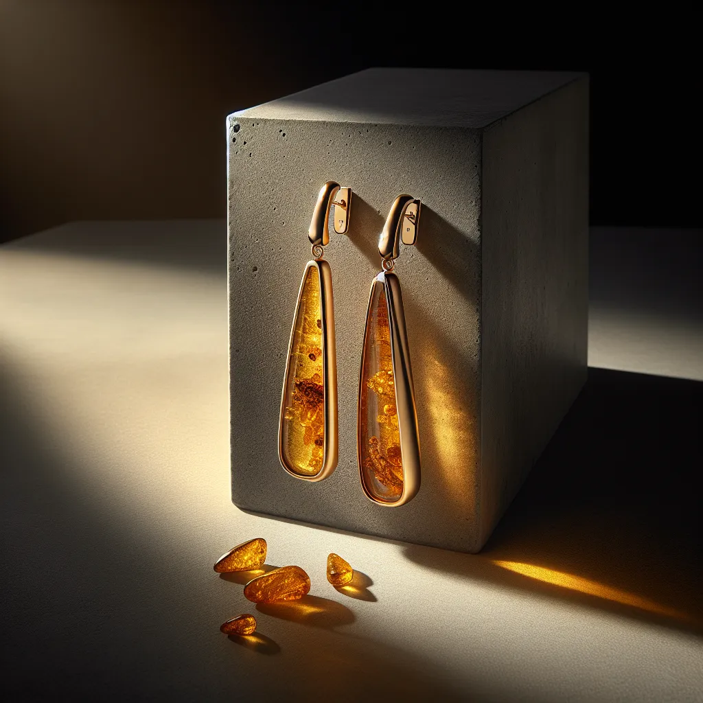 Bursztynowa elegancja – odkryj nowoczesny design długich kolczyków